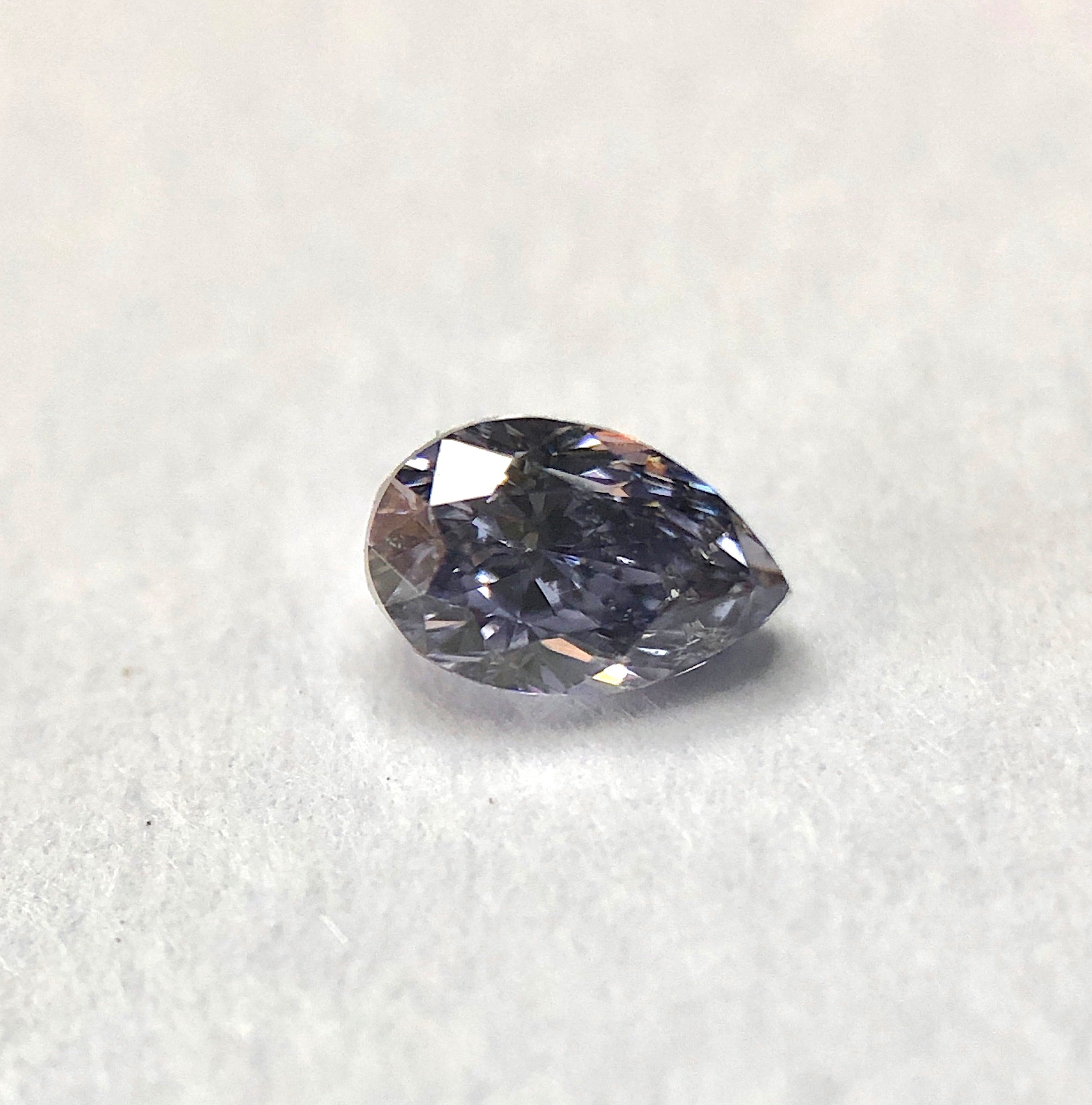 GIA Fancy Gray Blue Pear 0.10ct